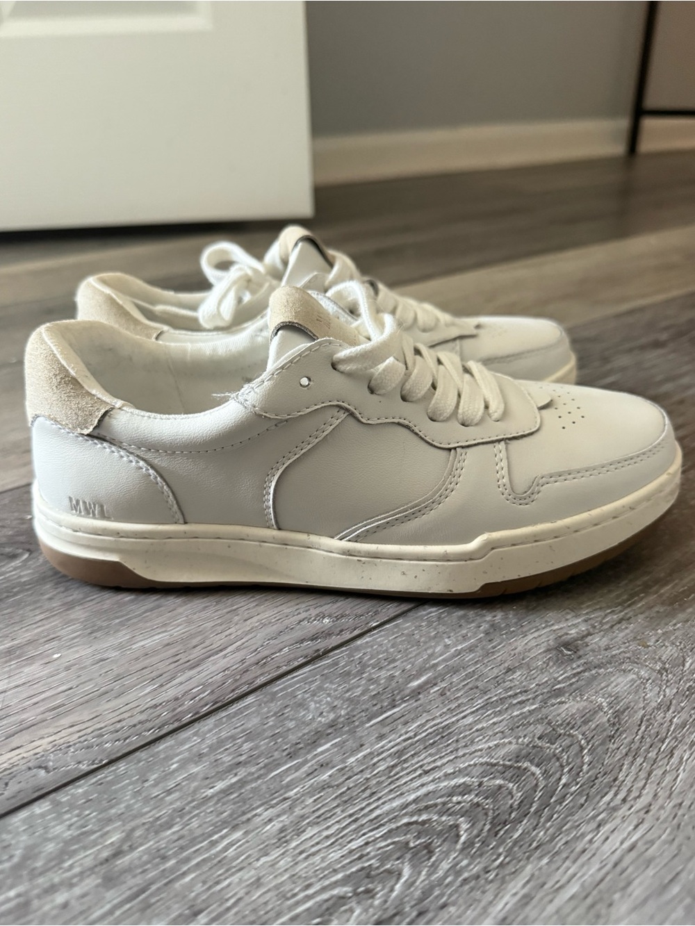 Madewell Court Sneakers in Ivory/White Leather